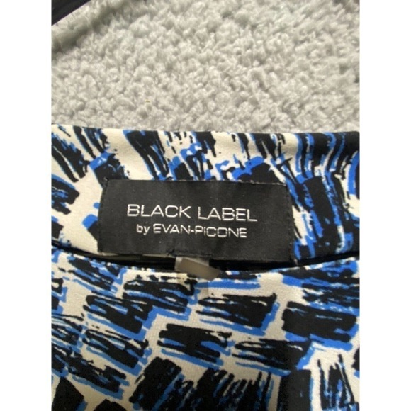 Black Label Evan Picone Dress Womens 6 Blue Stretch Wrap Long Sleeve - Picture 3 of 9